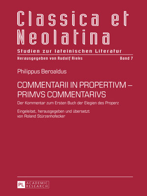 cover image of COMMENTARII IN PROPERTIVM--PRIMVS COMMENTARIVS